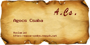 Agocs Csaba névjegykártya